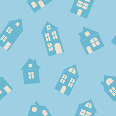 Seamless background with houses