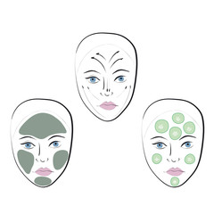 Stock vector set of faces.