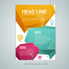 Vector abstract geometric bubble speech brochure flyer design