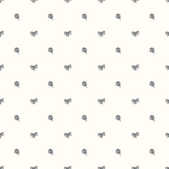 Vector seamless retro pattern, with bow tie and rose. - 80714023