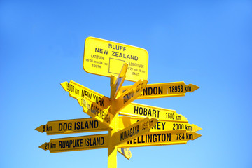Signpost to the world, Bluff. © Brian Scantlebury