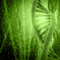 Digital illustration DNA structure in colour background