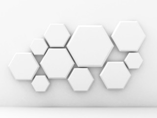 Abstract Geometric White Wall Background