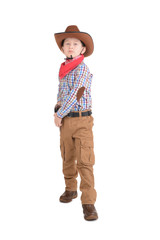 preschool age cowboy with a gun