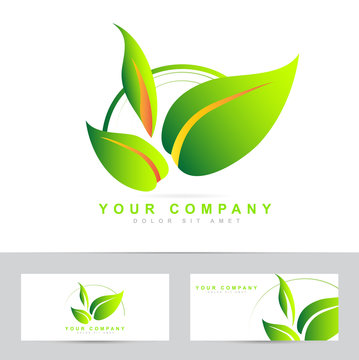 Ecology or bio leafs vector logo