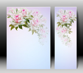 Spring flowers invitation template card