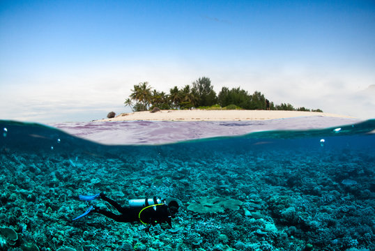 scuba diver island kapoposang sulawesi indonesia bali lombok