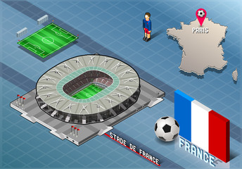 Naklejka premium Isometric Soccer Stadium - Stadie de France Paris France