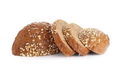 whole wheat bread isolated on white background