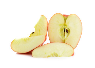 sliced apple isolated on white background