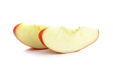 sliced apple isolated on white background