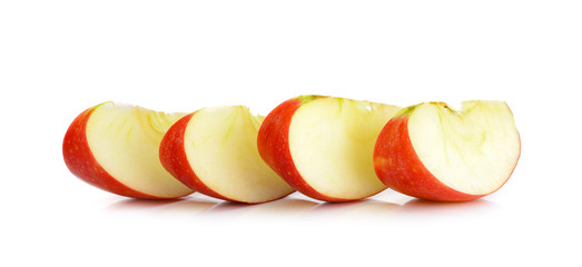 sliced apple isolated on white background