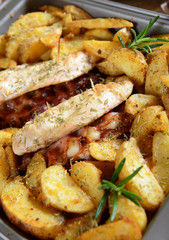 Chicken loins stuffed with bacon and gorgonzola