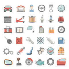Flat Icons - Car Maintenance