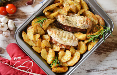 Chicken loins stuffed with bacon and gorgonzola