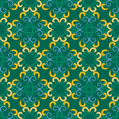 Abstract Colorful Damask Seamless Vector Background