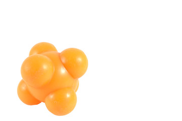 Orange ball rubber massage for relieve pain points clipping path