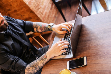 Man working on laptop