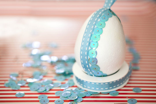 sequins hand-decorated Easter egg