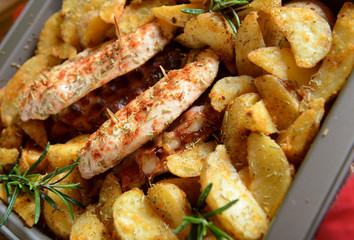 Chicken loins stuffed with bacon and gorgonzola