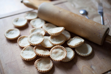 baking - muffins on board and roll 