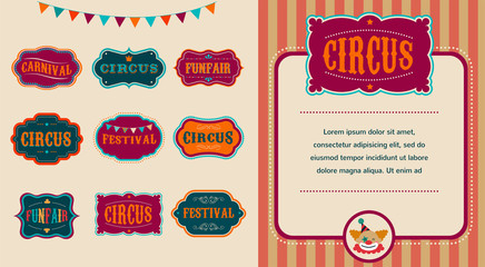 Vintage Circus labels set
