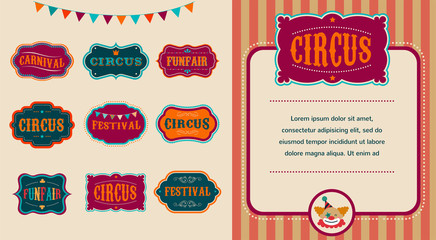 Vintage Circus labels set © Marina Zlochin