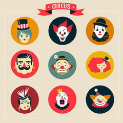 Vintage Circus, freak show icons and hipster characters