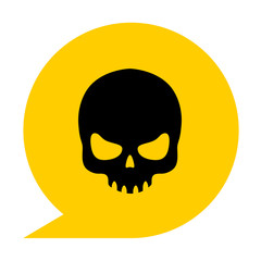 Icono simbolo calavera amarillo