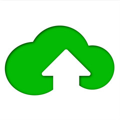 Obraz premium Icono subir a la nube recortado