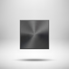 Black abstract Square Button Template