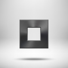 Black abstract Square Button Template