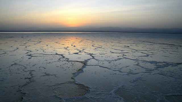 Salt lake in the Danakil Depression, Ethiopia, Africa