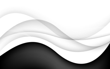 Abstract white waves - data stream concept. Vector Illustration