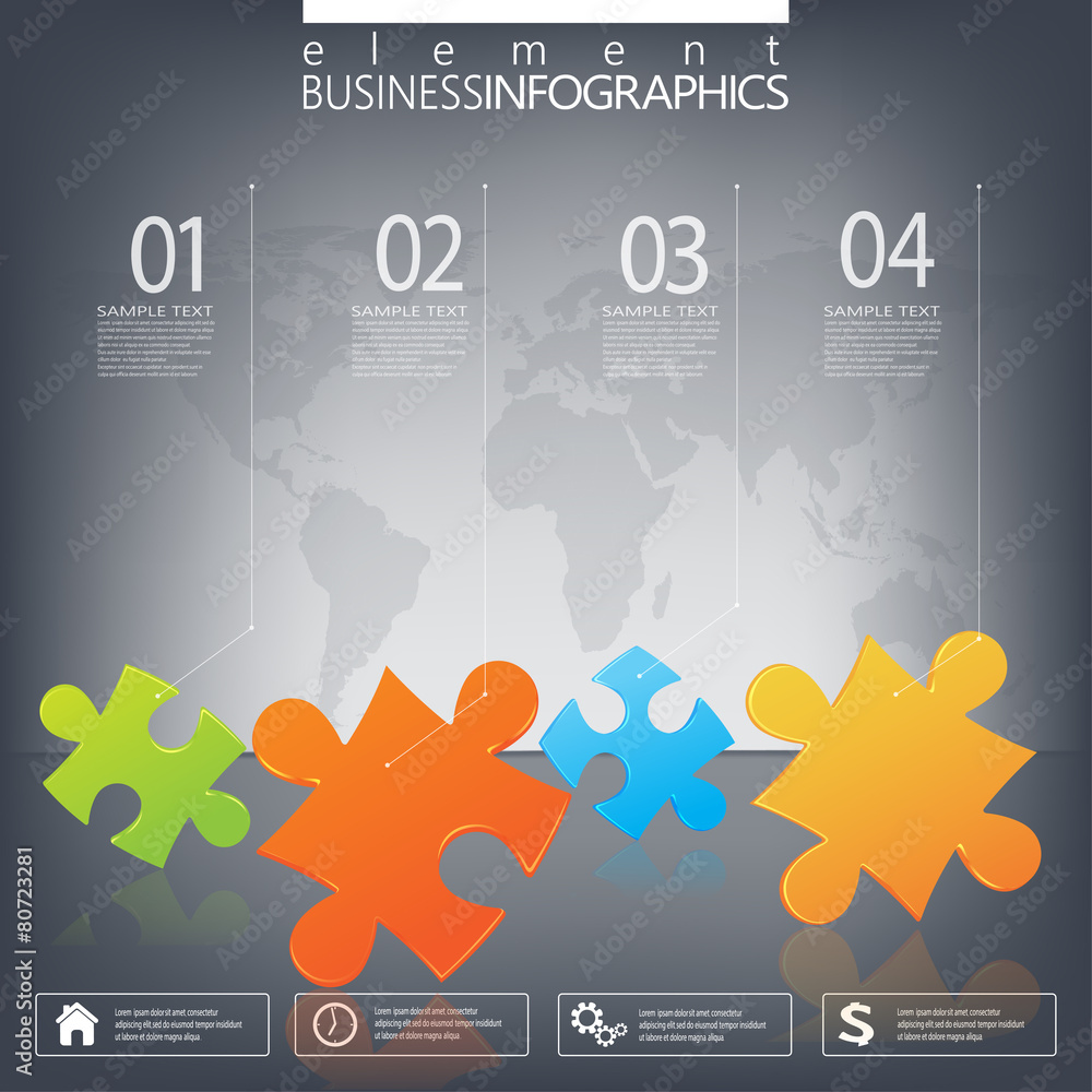 Poster modern infographic network template with place for your text