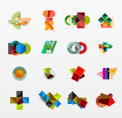 Set of modern geometric infographic web layouts