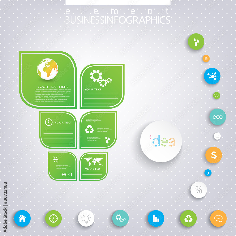 Poster modern infographic network template with place for your text
