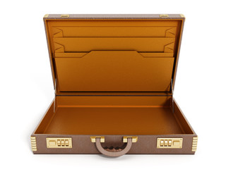 Open vintage briefcase - obrazy, fototapety, plakaty