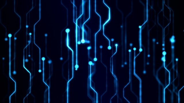 Abstract Technology Circuit Background Animation - Loop Blue