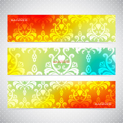 Collection gorizontal  banners in the style of Baroque . Modern