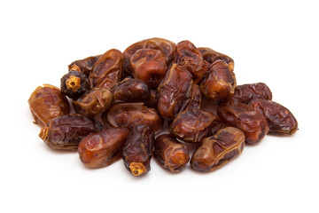 Medjool dates isolated on a white background.