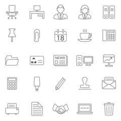 Office line icons set.Vector