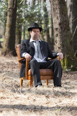 Fototapeta premium man in the woods