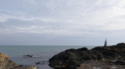 lighthouse on a rocky coast in Ahtopol (Bulgaria)