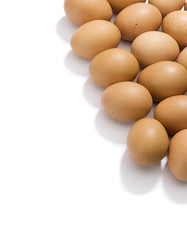Vertical image of eggs with shadows isolated