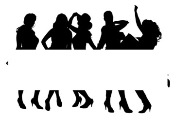 Vector silhouette of a woman.