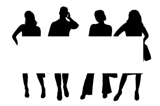 Vector silhouette of a woman.