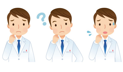 男性医師　医療　表情　セット