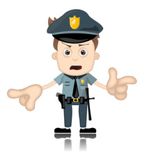Ben Boy Angry Police Man Officer Cartoon Character