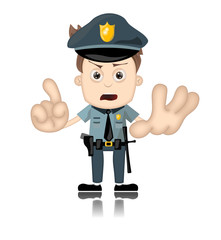 Ben Boy Angry Police Man Officer Cartoon Character